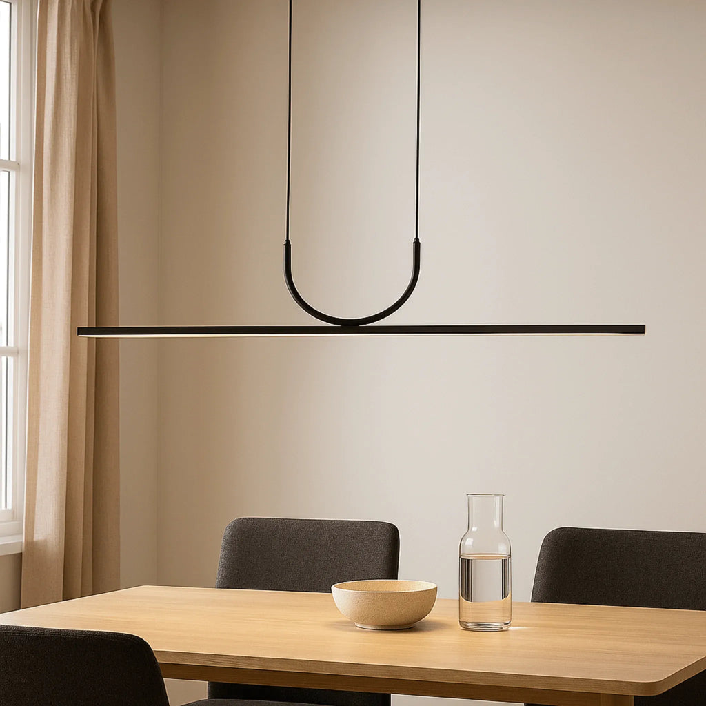 NOXEN – Suspension LED Minimaliste Noire pour Salle à Manger et Cuisine Moderne