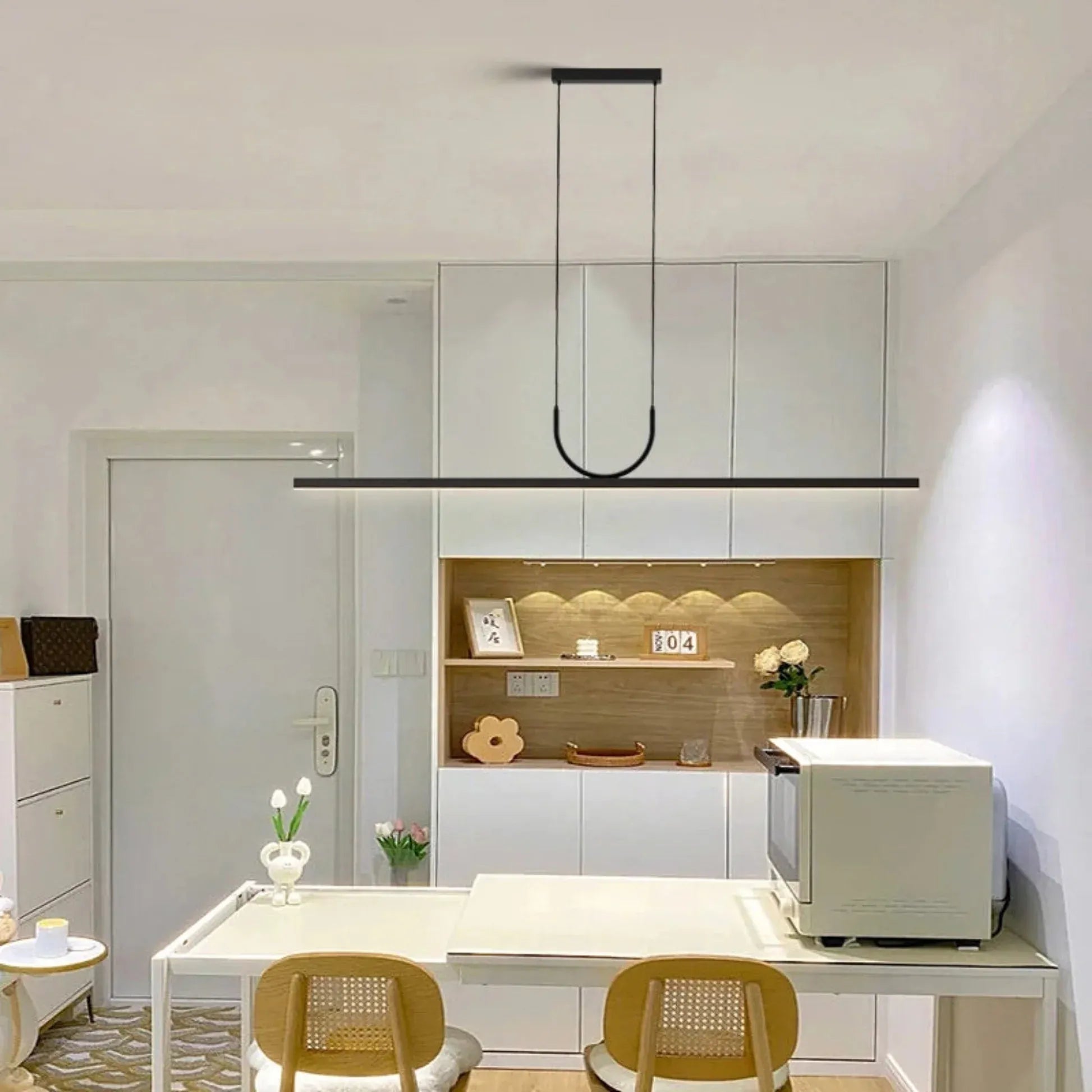 NOXEN – Suspension LED Minimaliste Noire pour Salle à Manger et Cuisine Moderne
