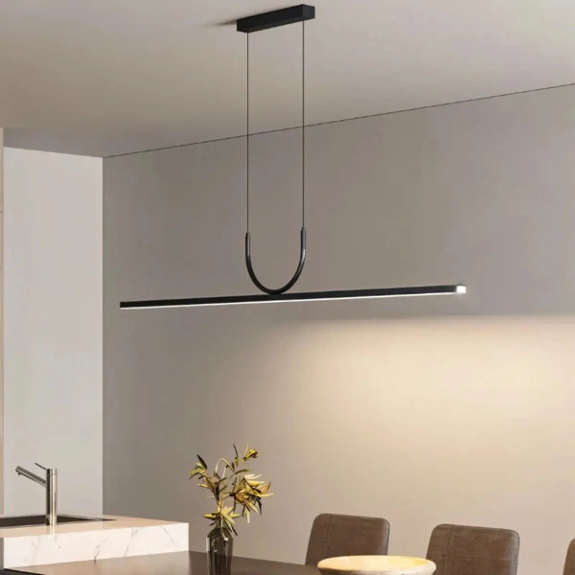 NOXEN – Suspension LED Minimaliste Noire pour Salle à Manger et Cuisine Moderne